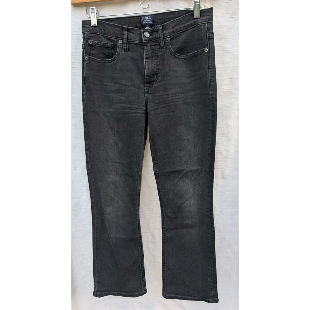 J Crew Women's High Rise Crop Flare Jeans Sz 26 Black‎ Denim minimalist capsule